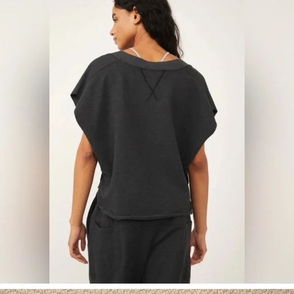 Free People Nothing but Sweats reversible v neck tee - Picture 2 of 6
